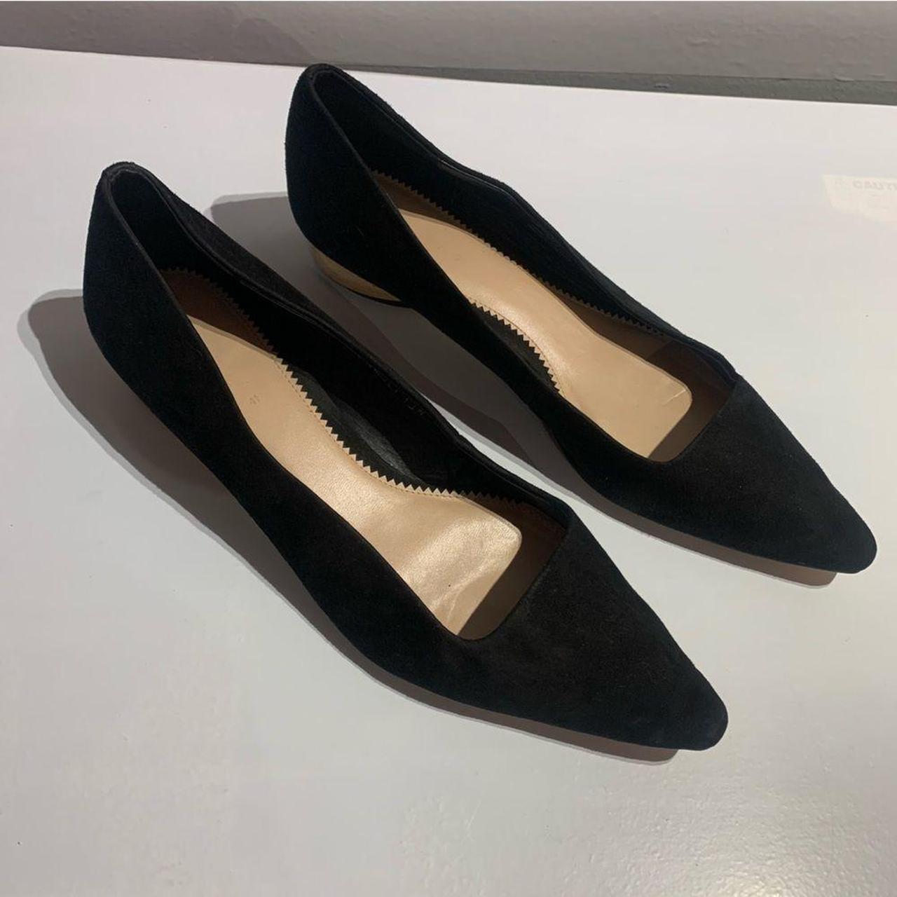 Zara Pointed Black Heeled Flats Women’s ... - Depop