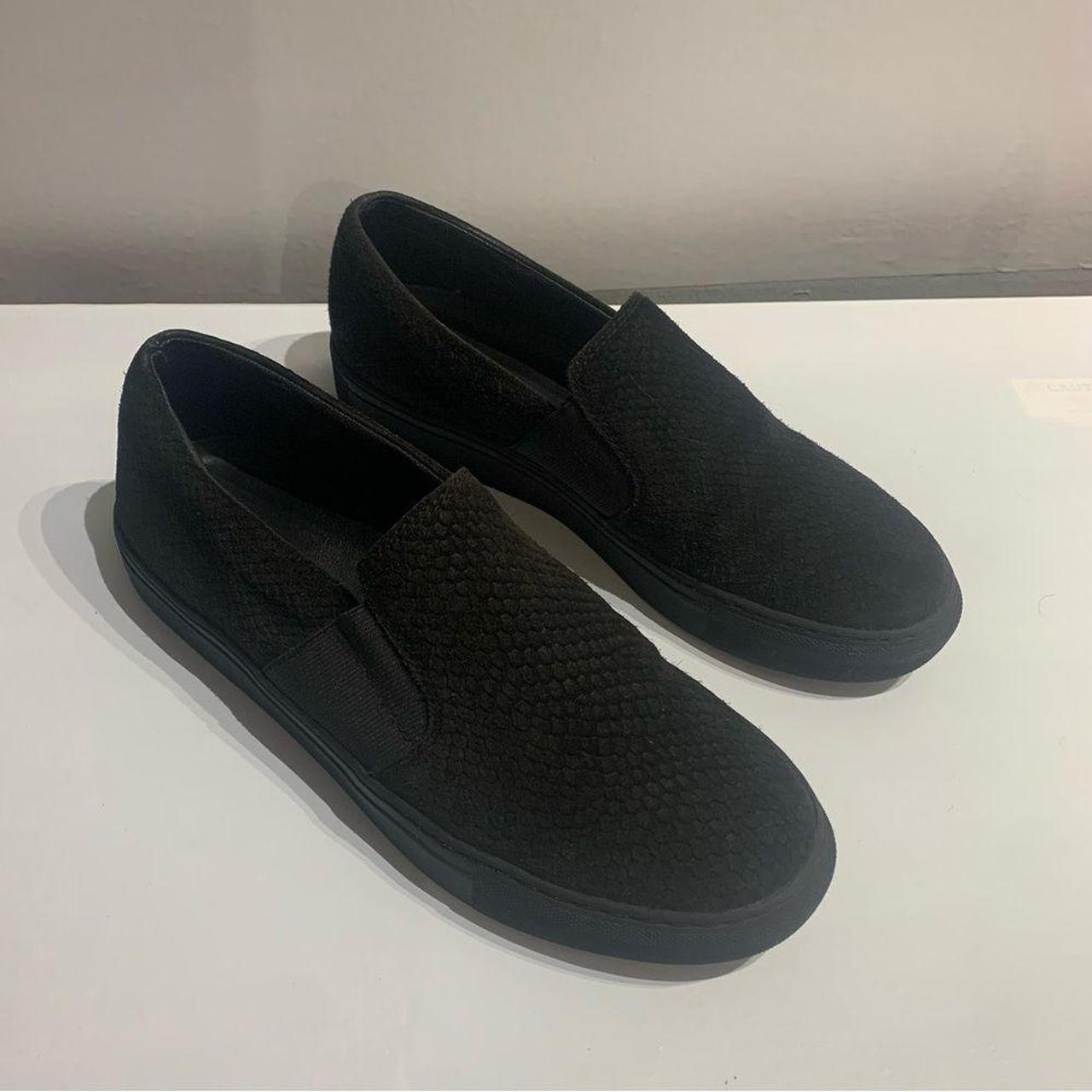 All Saints S-99 Black Suede Snake Slip On Sneakers 9... - Depop