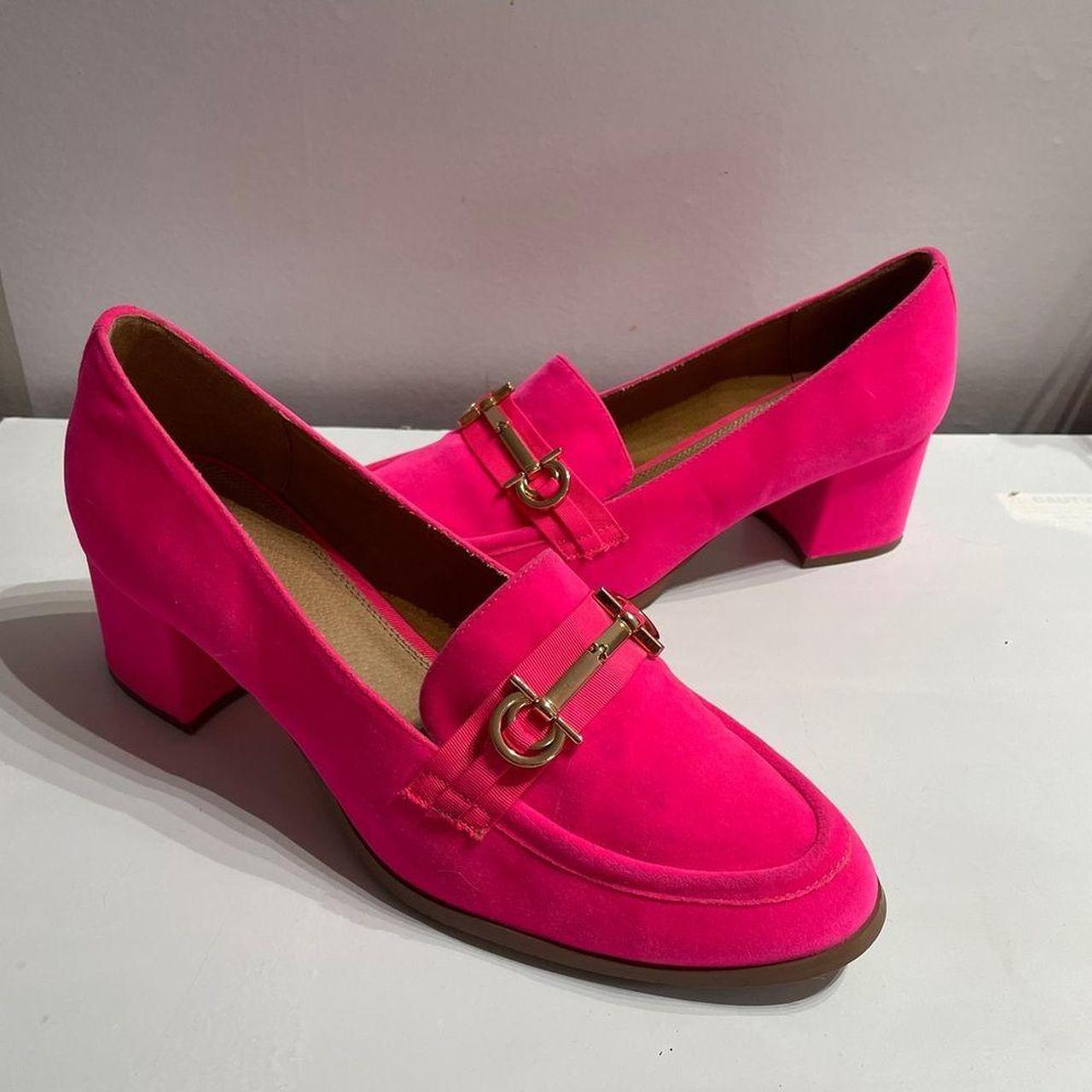 ASOS Neon Pink Heel Loafers Barbie Pink Women s. Depop