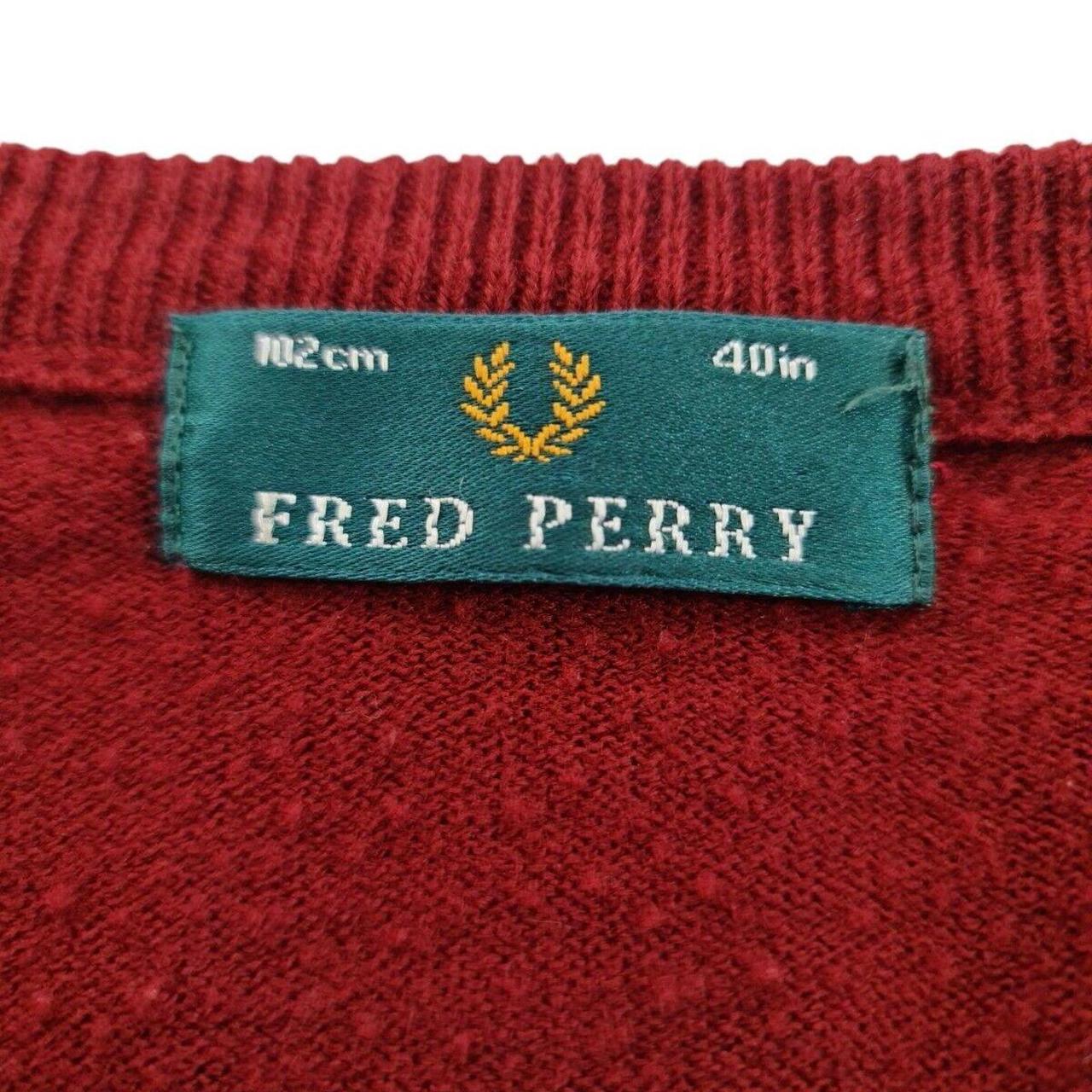 Fred Perry Men's Burgundy Jumper | Depop