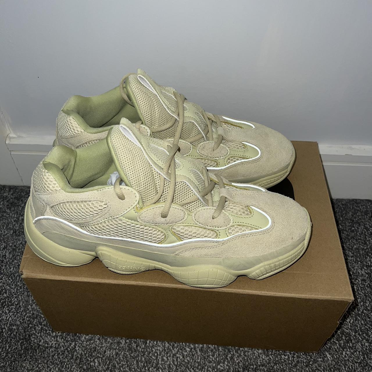 Yeezy 500 super moon yellow - worn twice - like new... - Depop