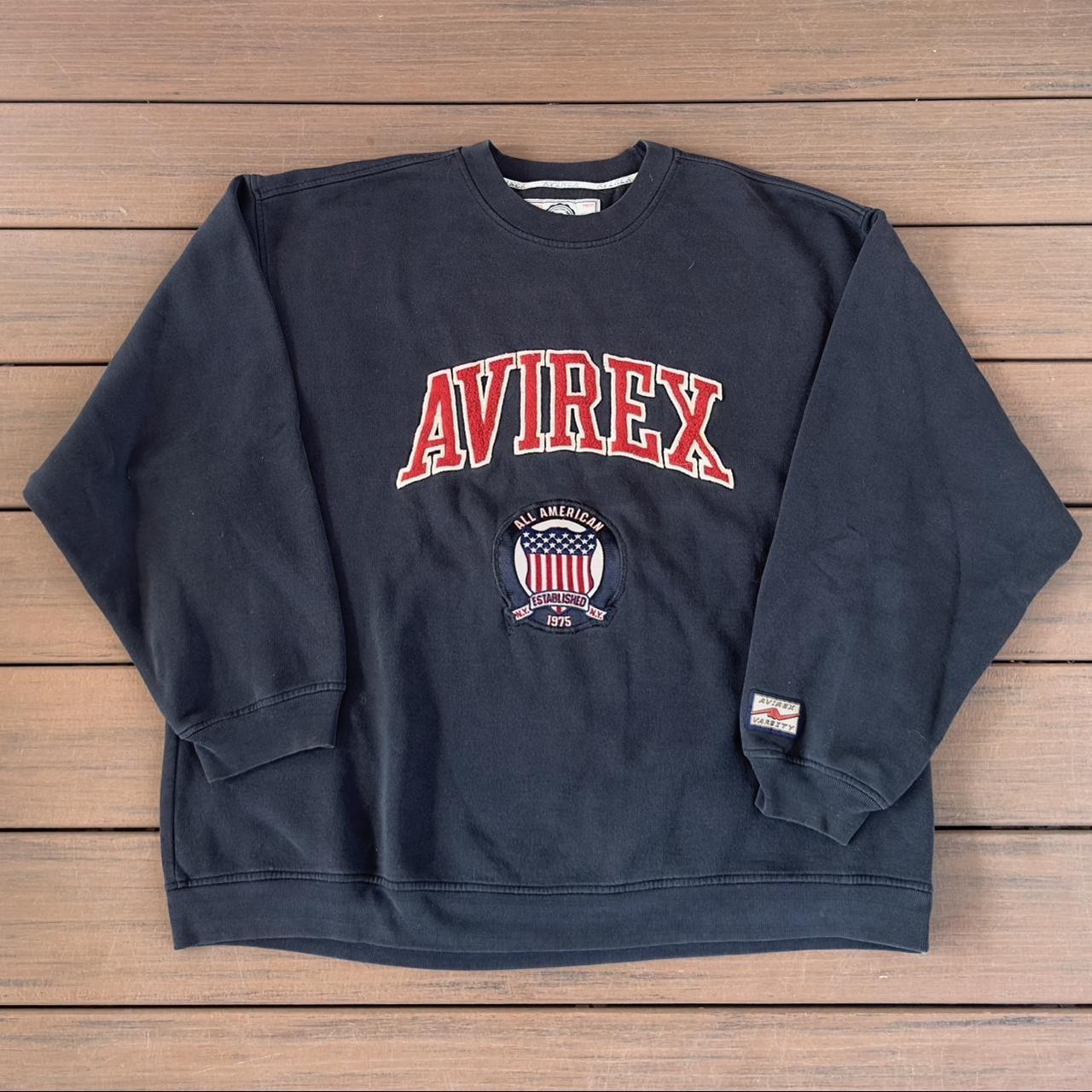 Vintage 90s Avirex hip hop crewneck sweatshirt Size... - Depop