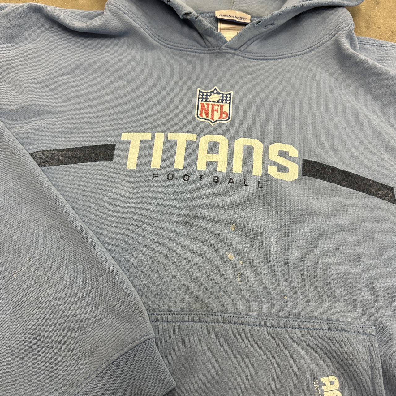 Tennessee Titans Hoodie Mens Large Blue Gray Fleece - Depop