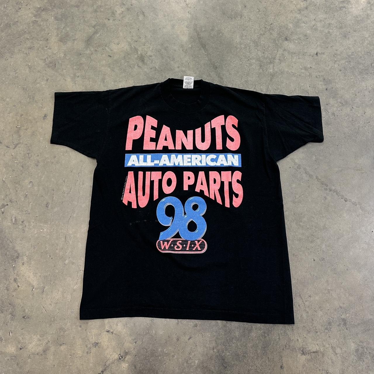 Vintage 90s Peanuts auto parts racing team... Depop