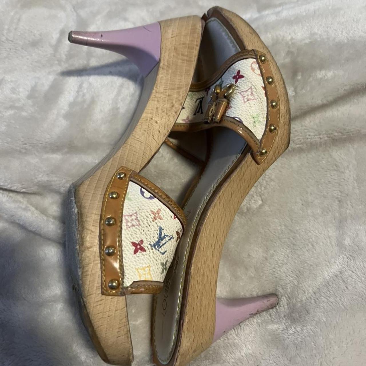 Vintage Louis Vuitton monogram platform heels. - Depop