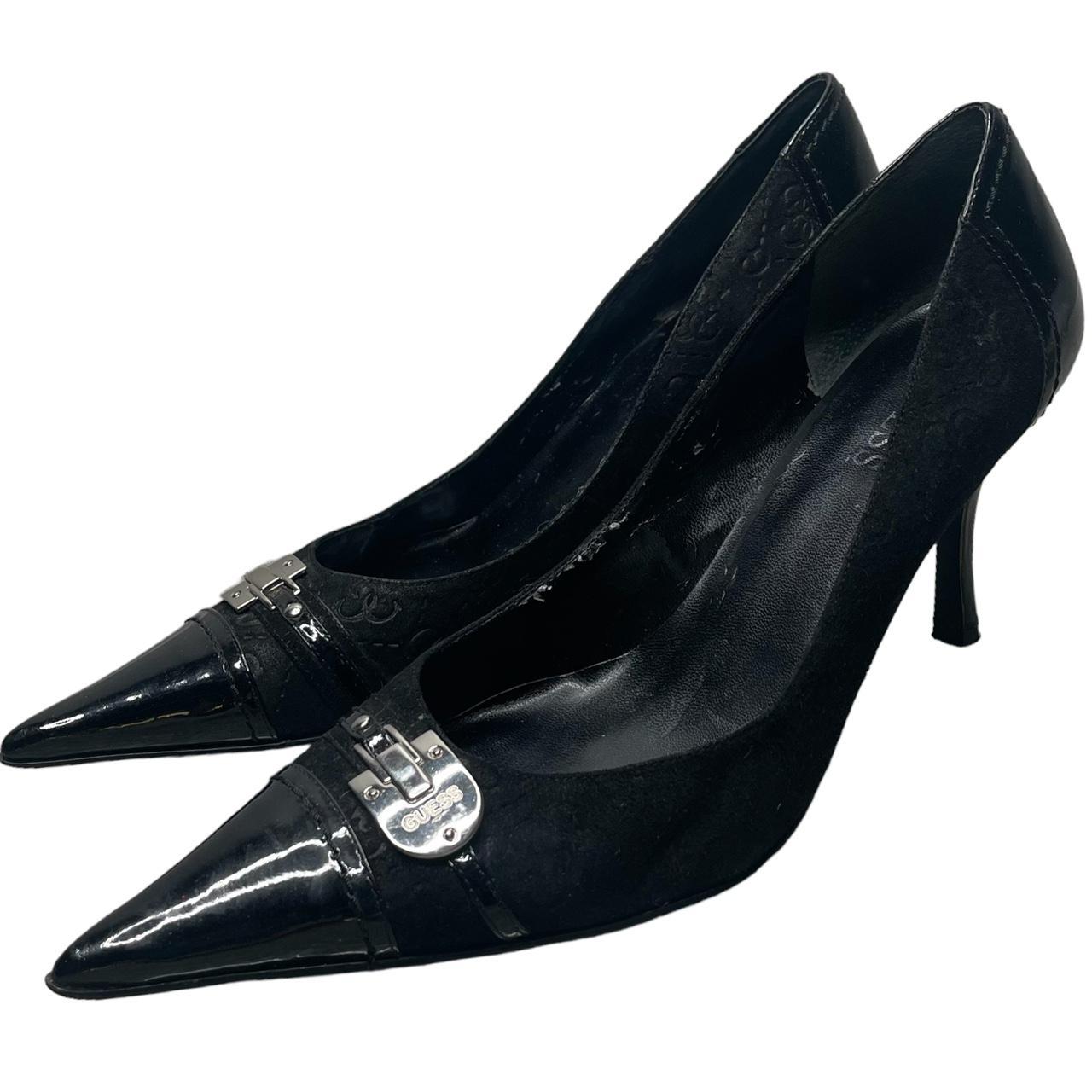 Black Vintage Guess kitten Heels. The heels have an... - Depop