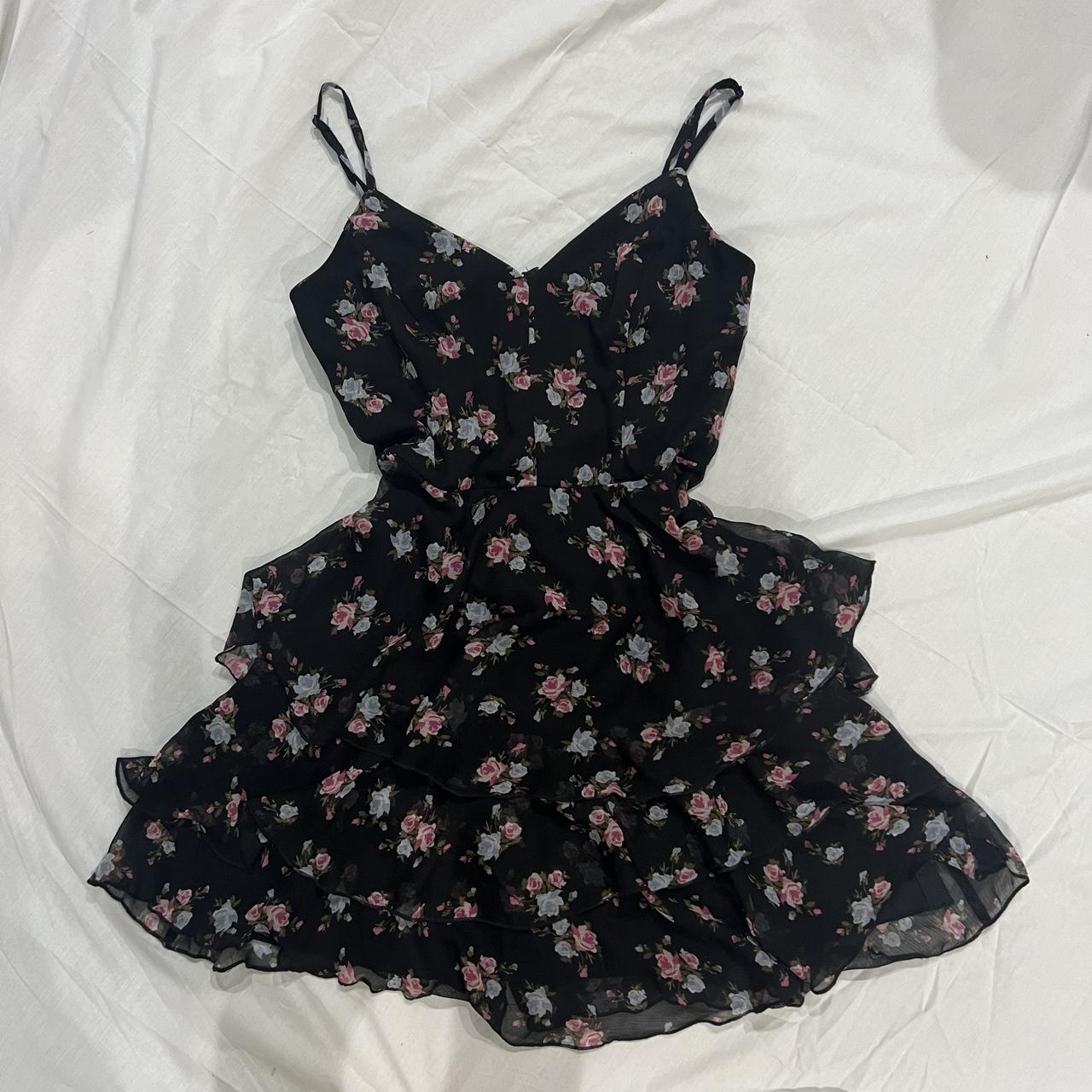 B. Darlin Black Floral Dress - Depop