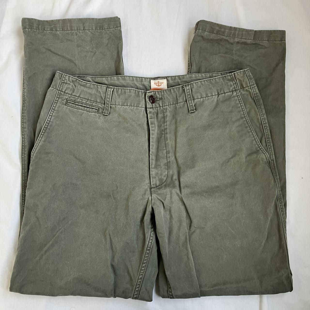 Dockers Men's Green and Khaki Trousers | Depop