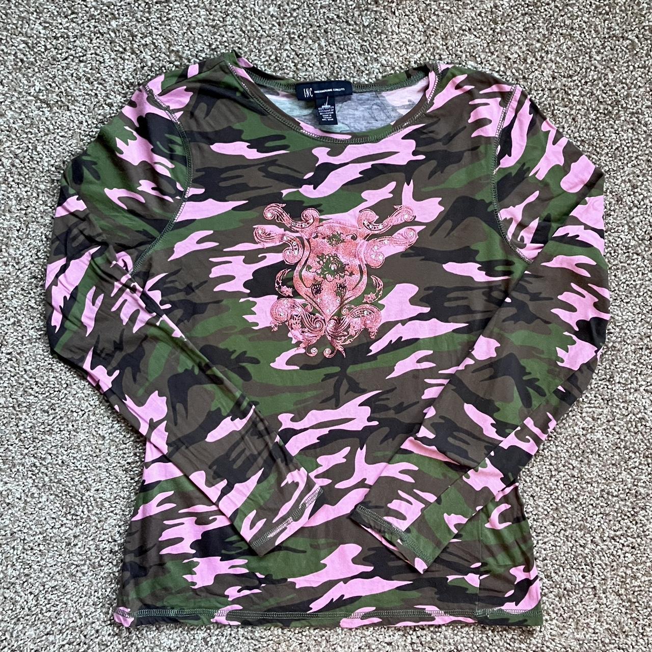 INC International Concepts Women's Pink and Green Shirt | Depop