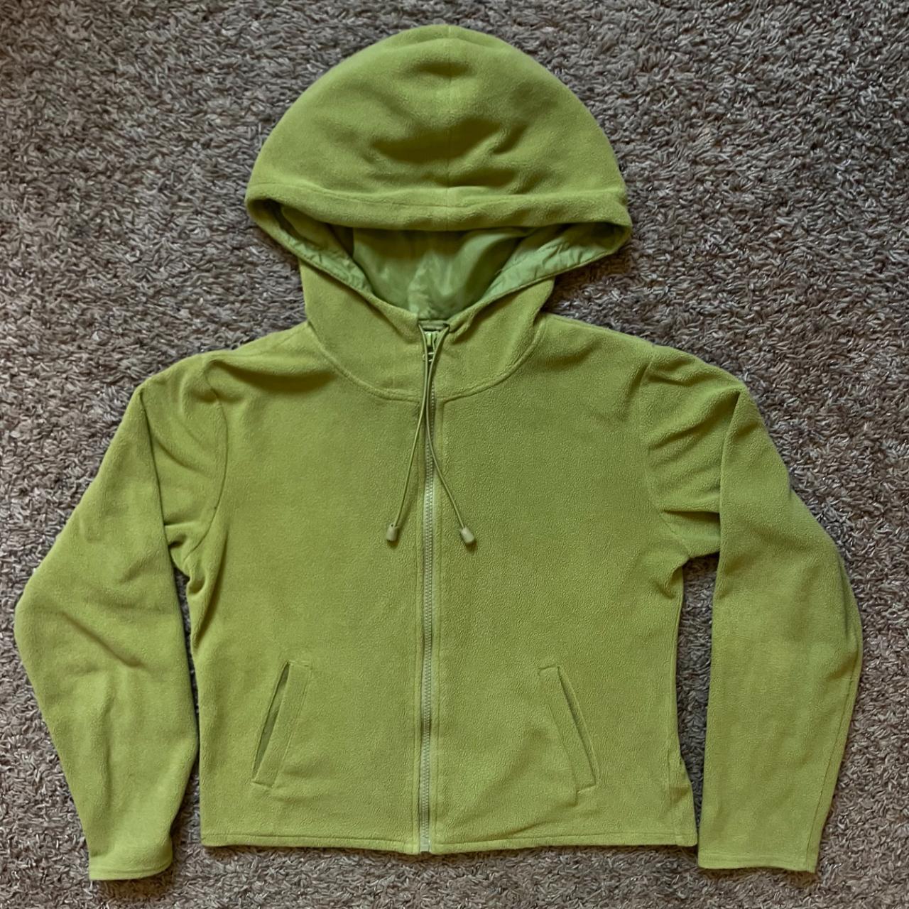 Vintage y2k Arizona jeans green zip up fleece jacket