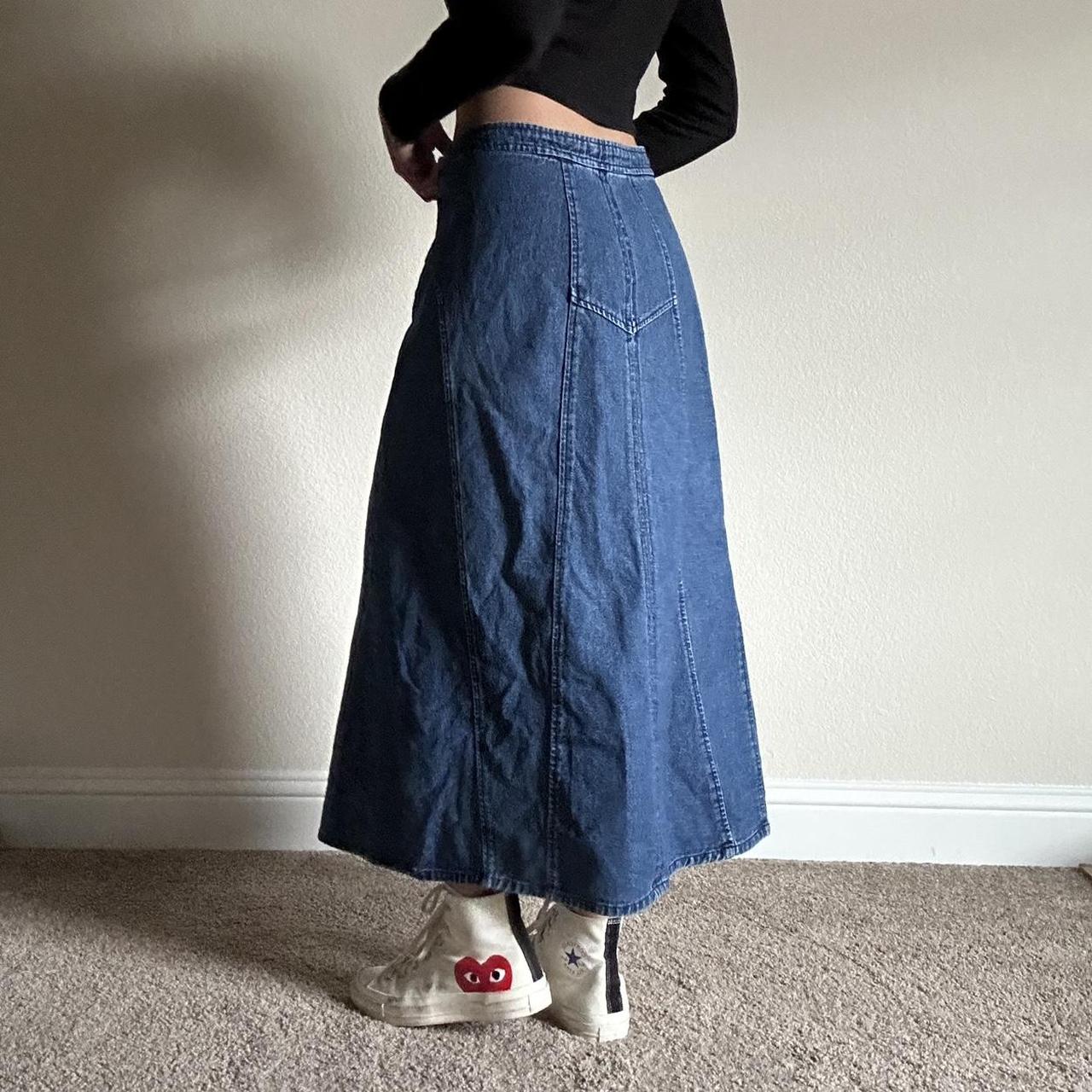 denim maxi skirt 🌟 labeled size 16W for reference... - Depop