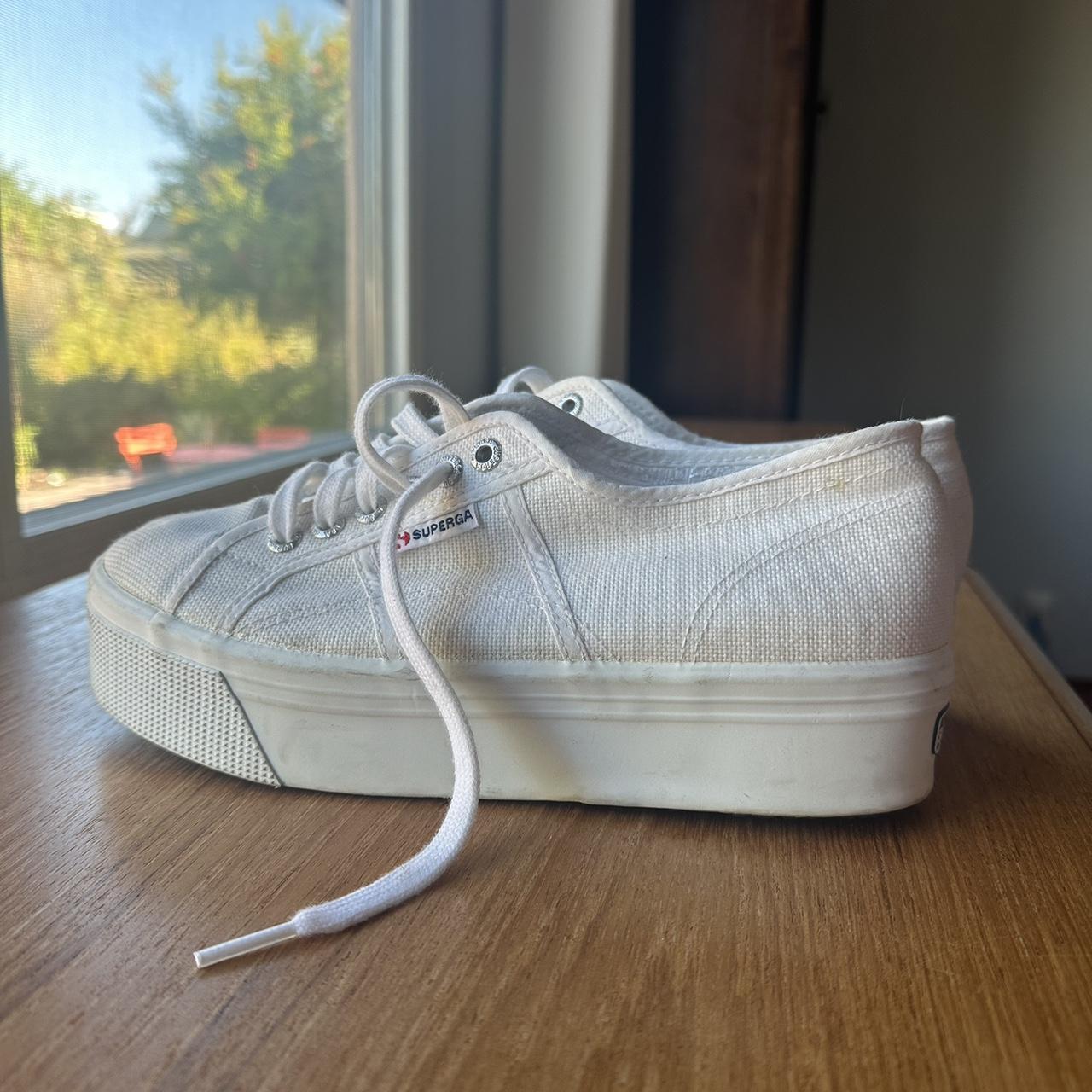 Superga 2790 White Platform Sneakers - US 8.5/EU ... - Depop