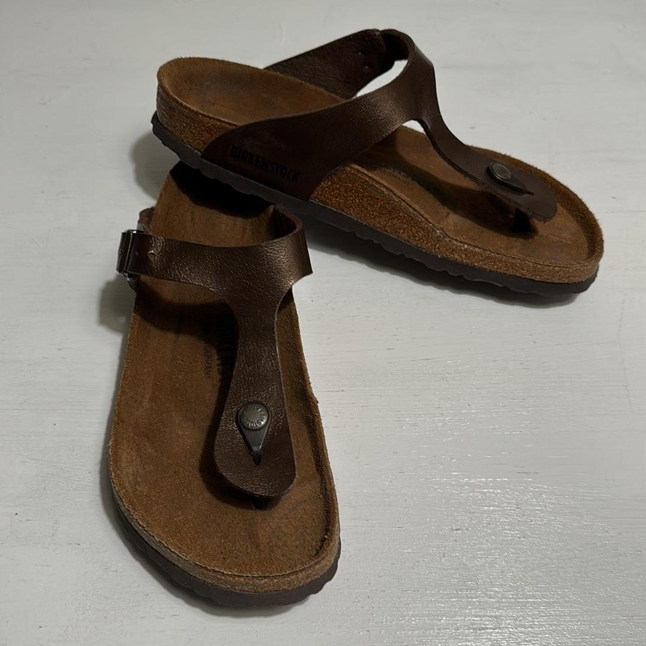 Birkenstock Men's Brown and Tan Sandals | Depop