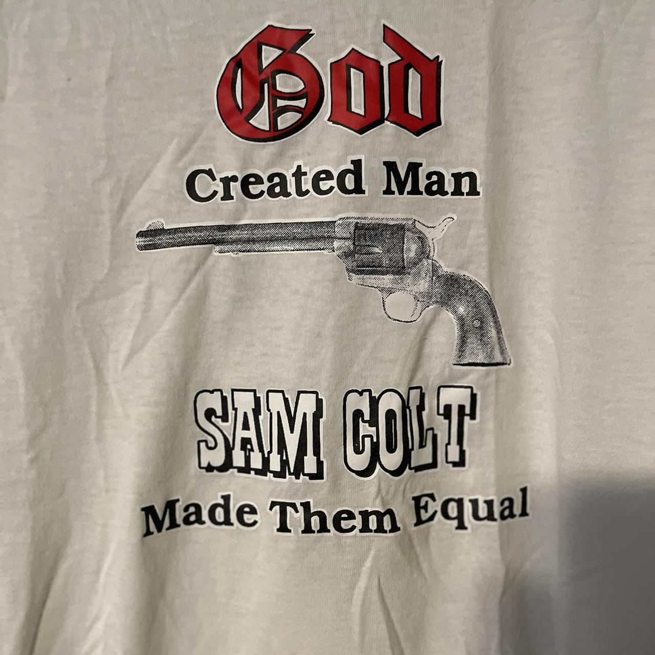 SAM Men's Red and White T-shirt | Depop