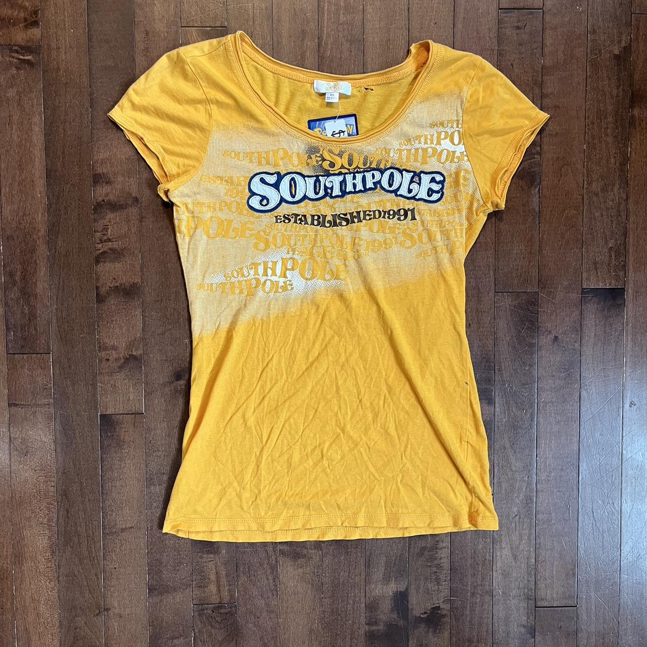 women’s south pole shirt size M super bright yellow - Depop