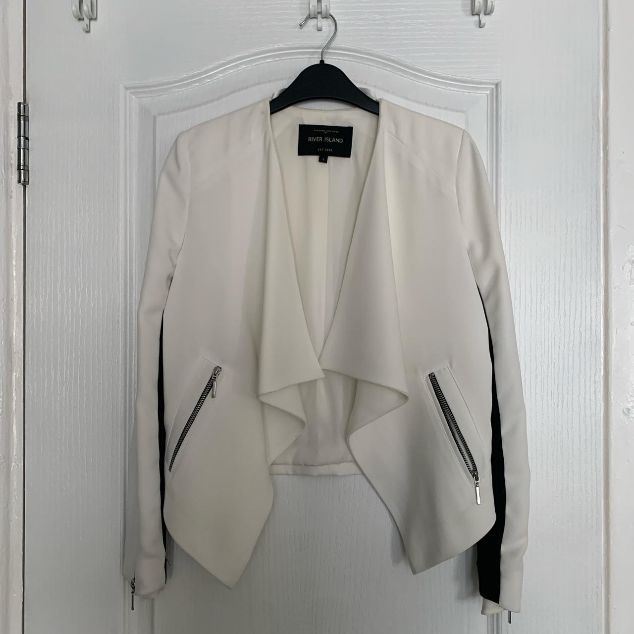 White Cream River Island Colour Block Zipper Detail - Depop