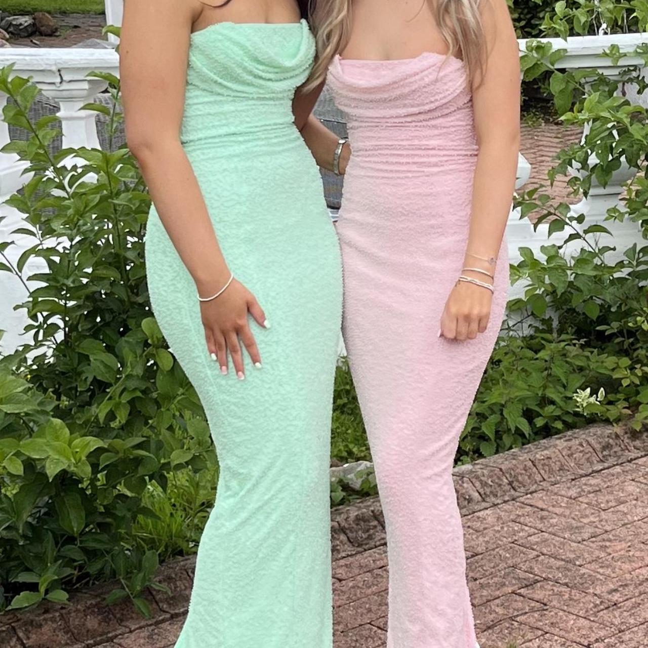 Oh polly embellished bandeau cowl neck maxi dress in... Depop