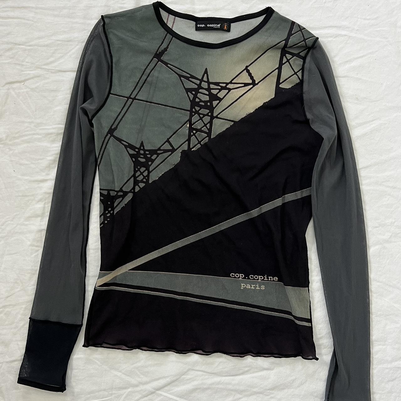 Cop copine pylon sheer mesh long sleeve top Holy | Depop