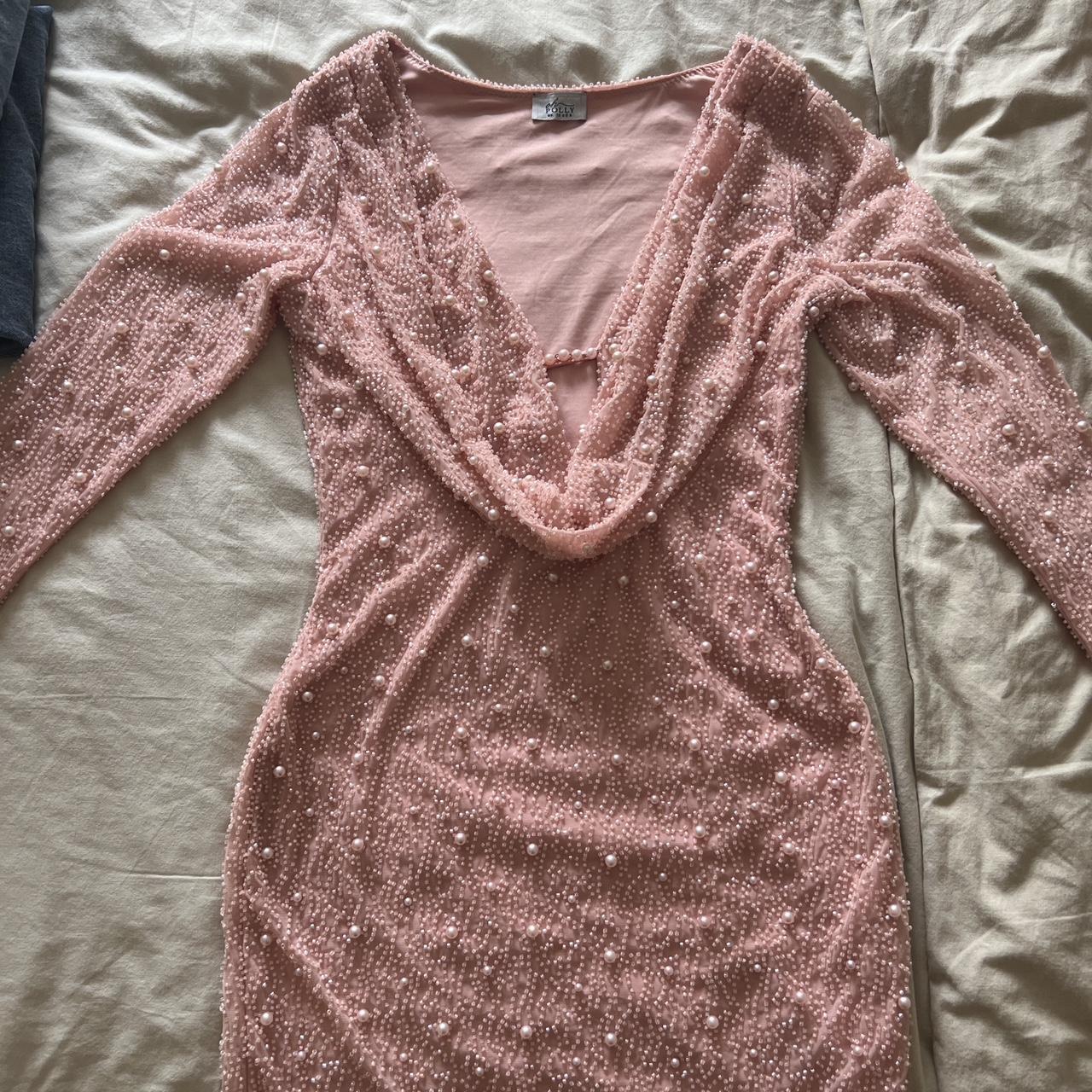 Oh Polly pink beaded dress, US size 6 Depop