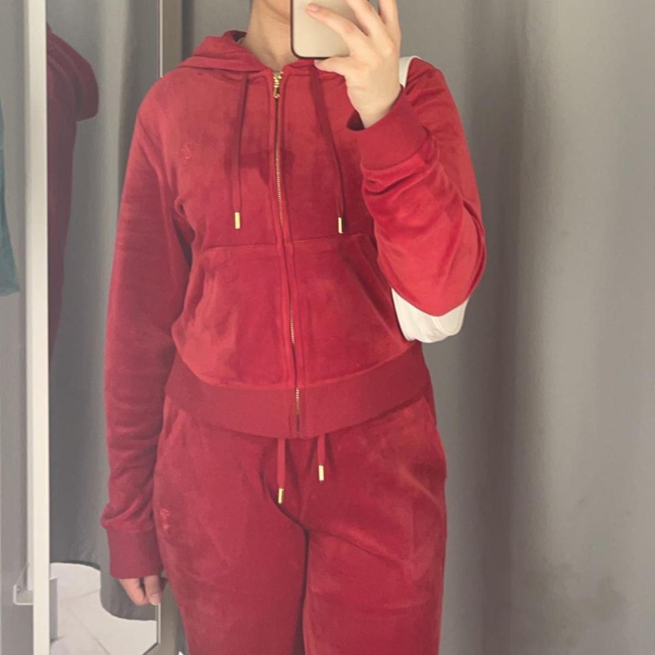 Red Juicy Couture Tracksuit Top Large Fits Like Depop