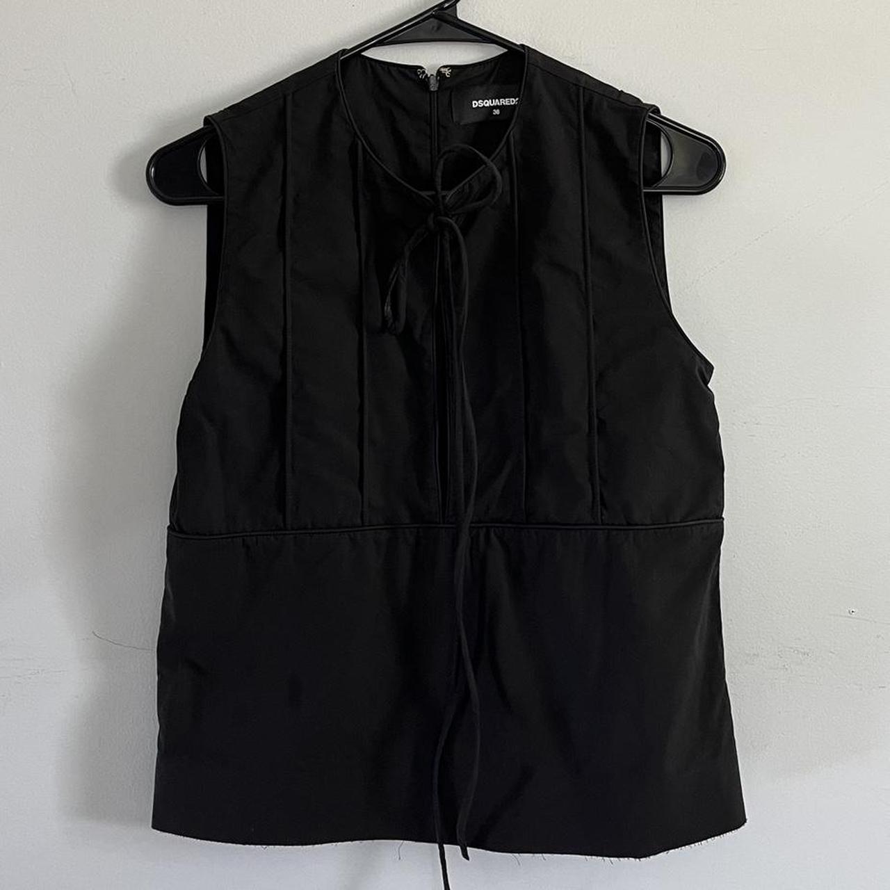 Dsquared2 black cotton open tank top,
