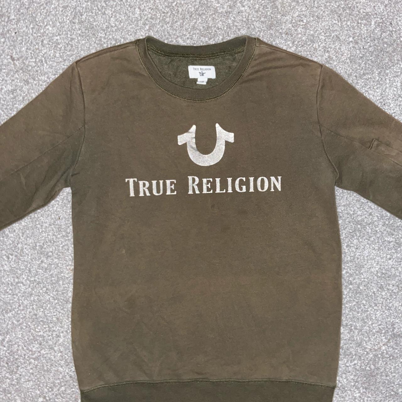 True Religion jumper - Small - Khaki... - Depop