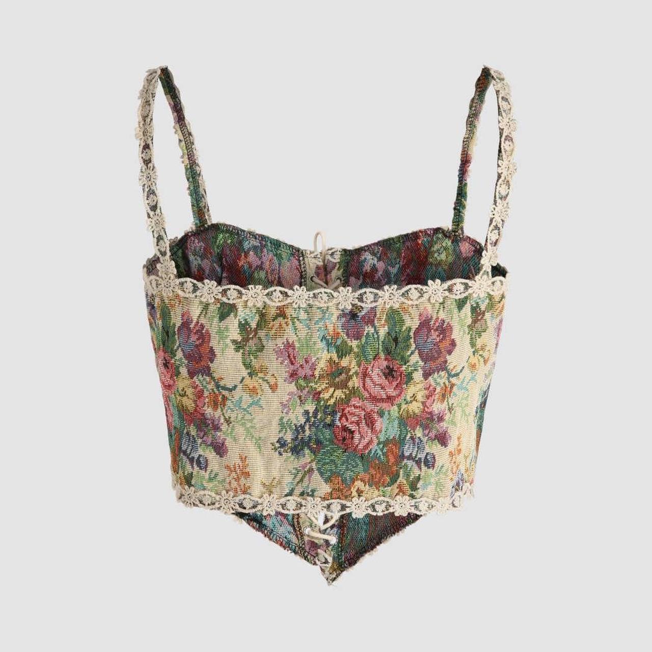 cider floral corset size small obsessed just too... - Depop