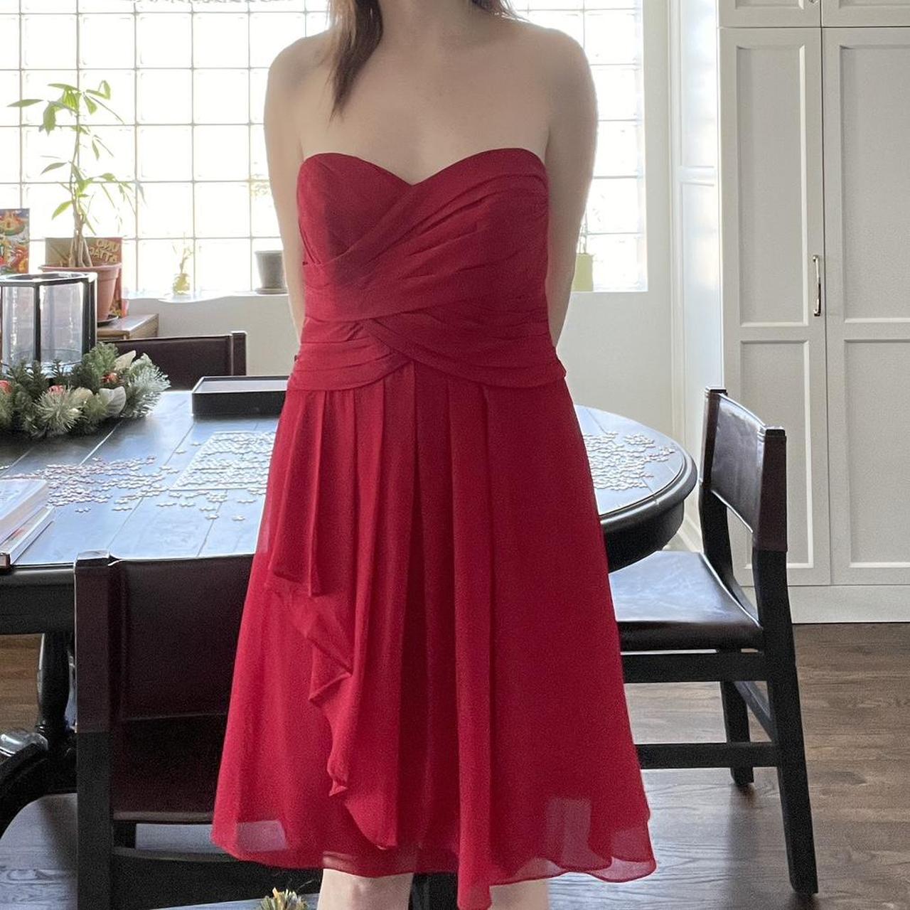 David's bridal 2024 red strapless dress