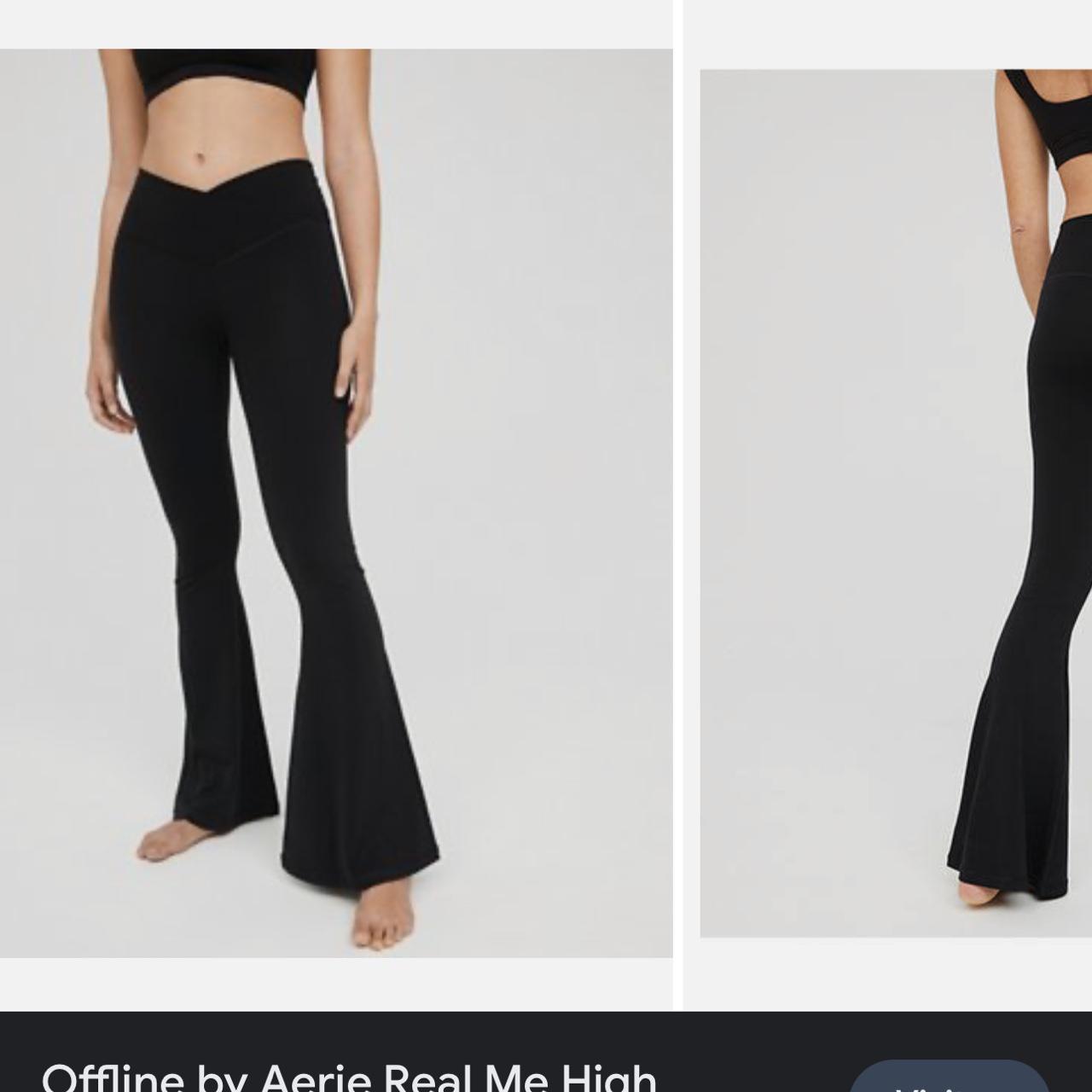 Aerie Crossover Flare Leggings black I think I... Depop