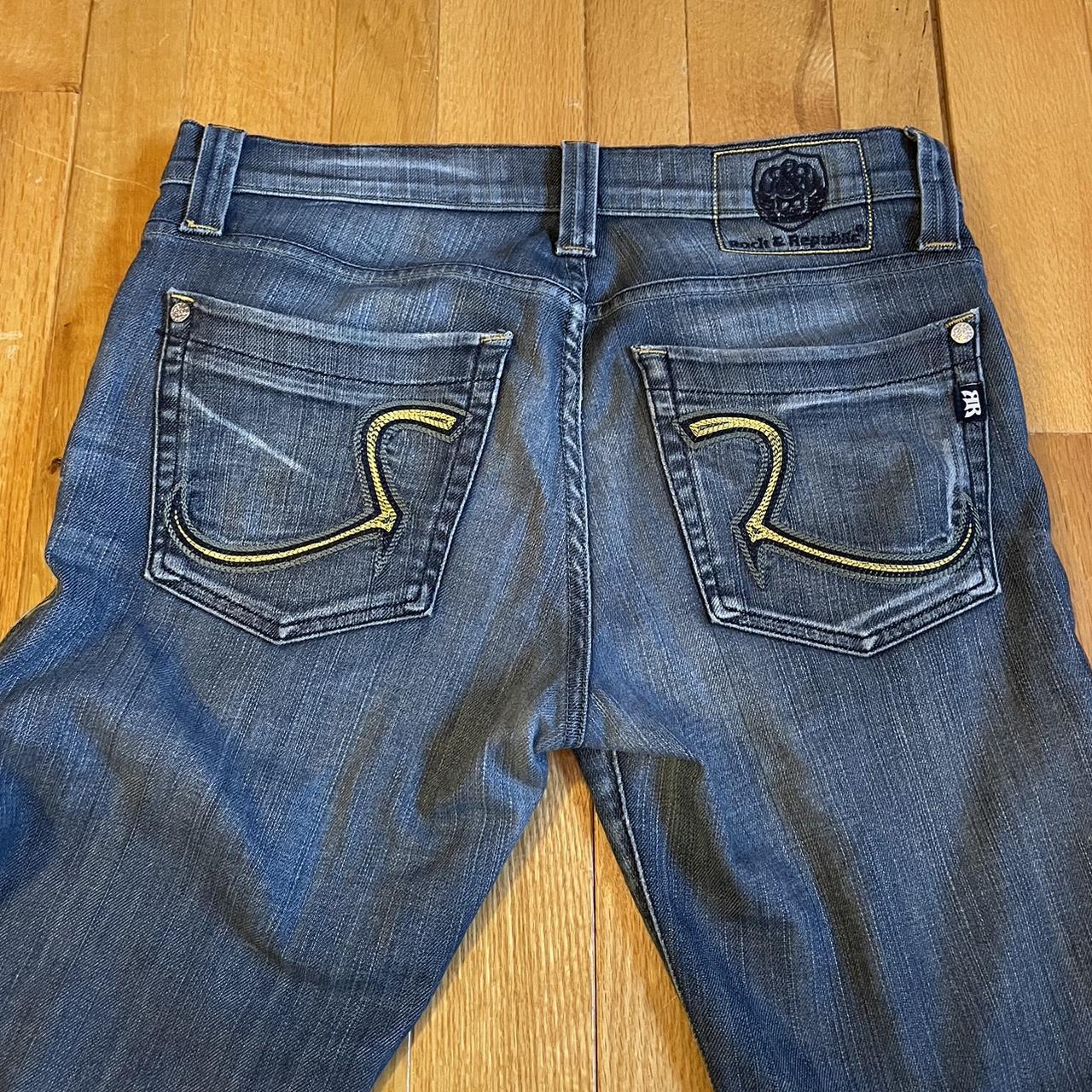 Men's Blue and Yellow Jeans | Depop