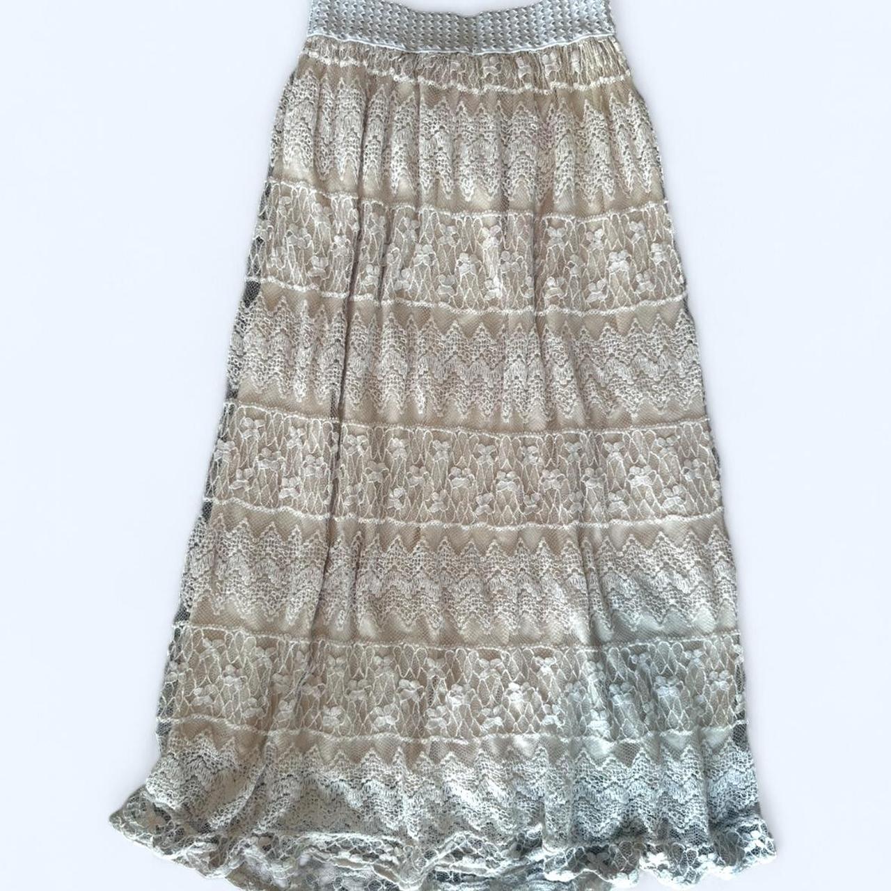 Women's Skirt - Cream/Tan - S – Cream and white l… - image 1