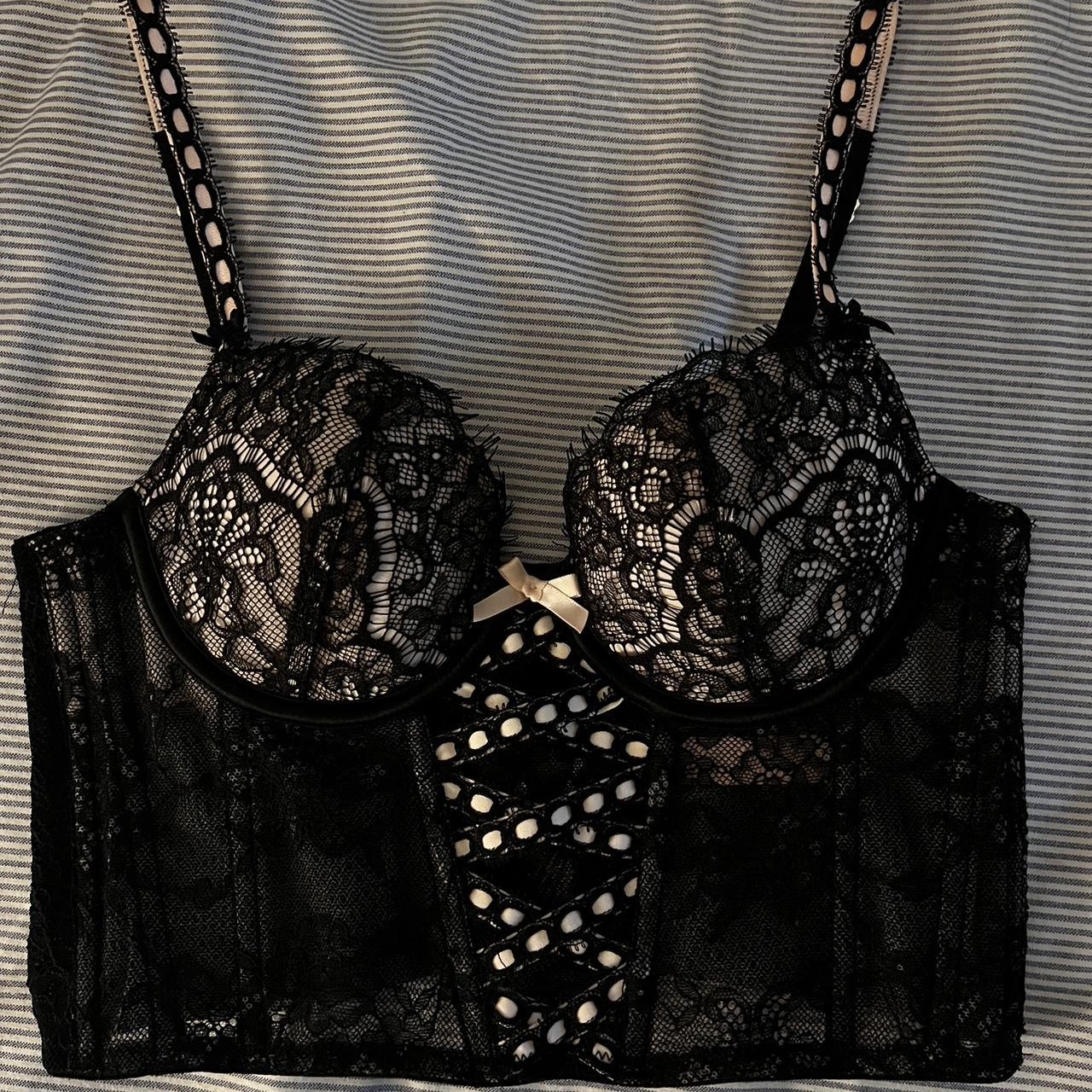 Black and pink Victoria's secret corset brand new - Depop