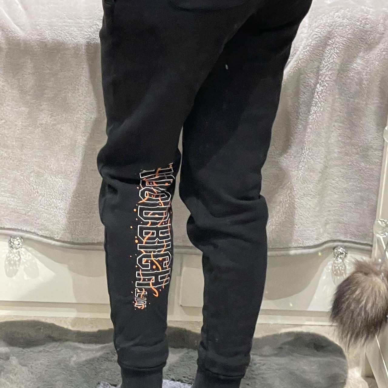 Hoodrich Women's Black and Orange Joggerstracksuits Depop