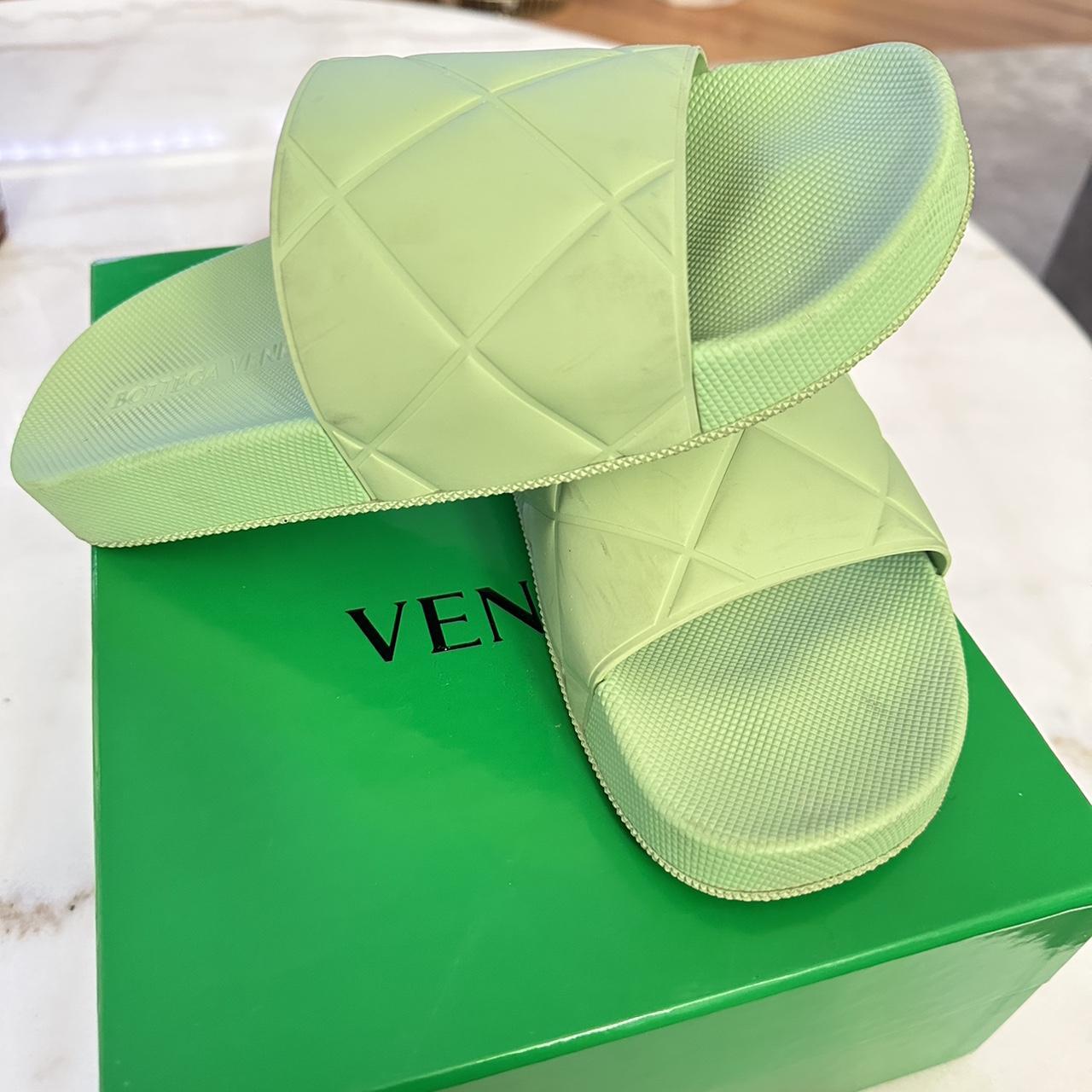 Bottega Veneta Women's Green Slides | Depop