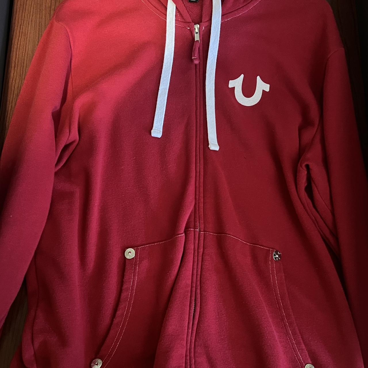 OG Red True Religion Hoodie (worn a few times)... Depop