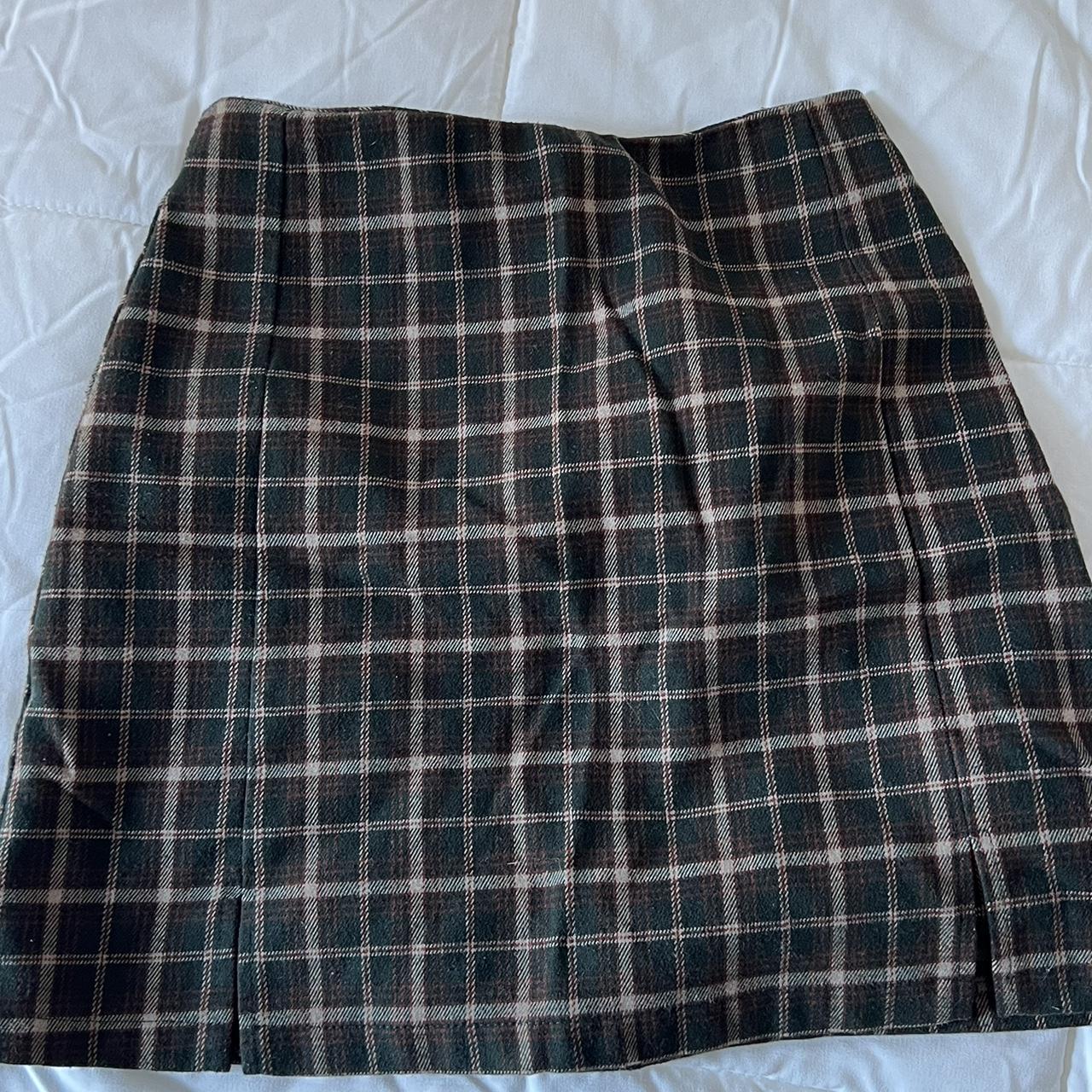 One Size Brandy Melville Plaid Green Skirt So so... Depop