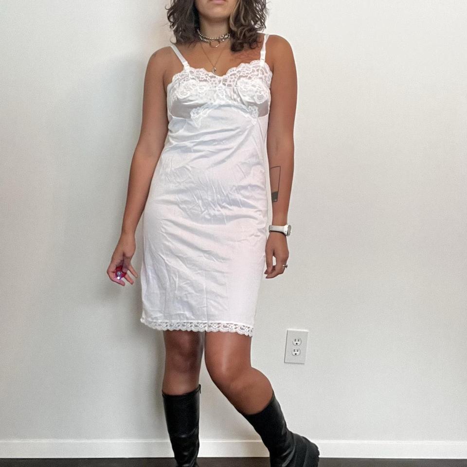 Vintage Women's Slip Dress - White - M