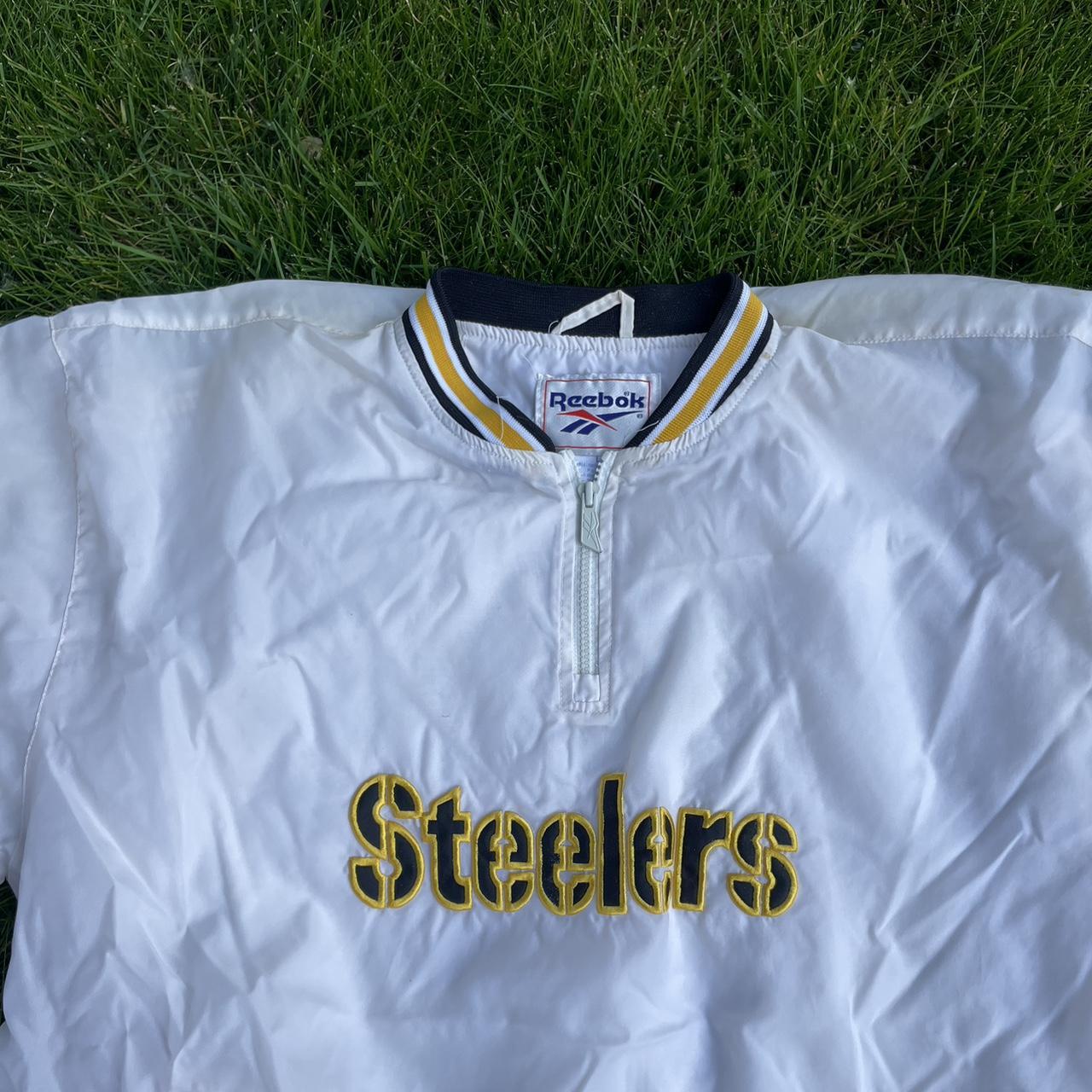 Reebok Mens L Pittsburgh Steelers Pullover Jacket Embroidered NFL