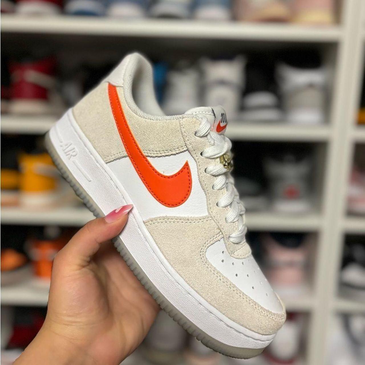 Womens Orange and Cream Nike Air Force 1 Low. Depop