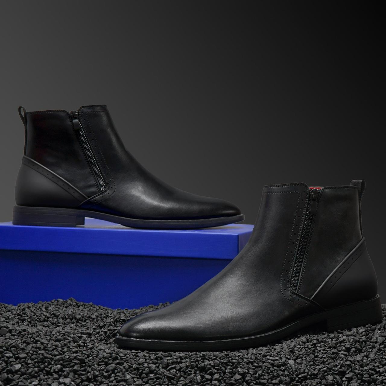 COUPE BLACK LEATHER CHELSEA BOOT FASHION CHELSEA... Depop