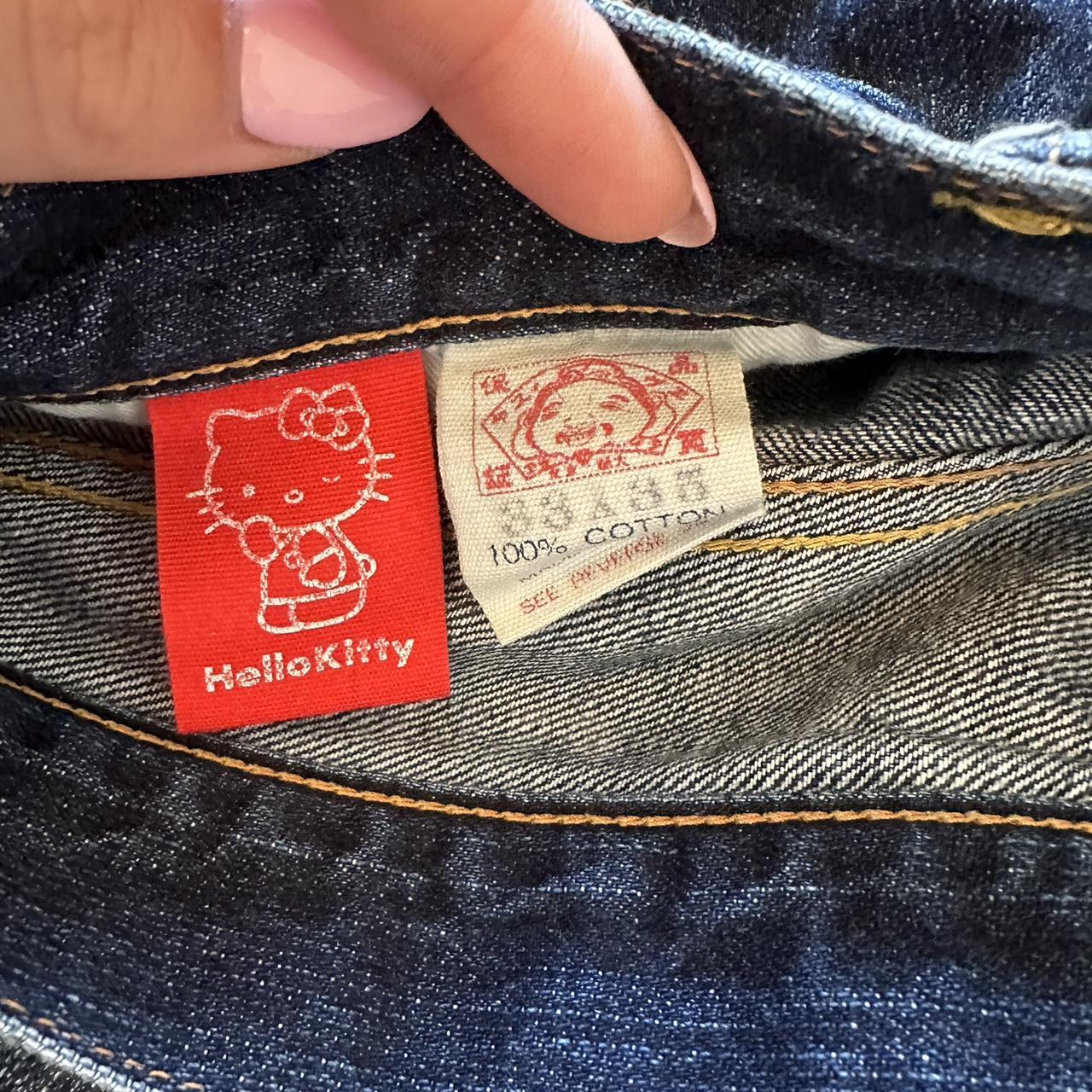 Hello kitty x Evisu jeans Says 33 waist but are... Depop