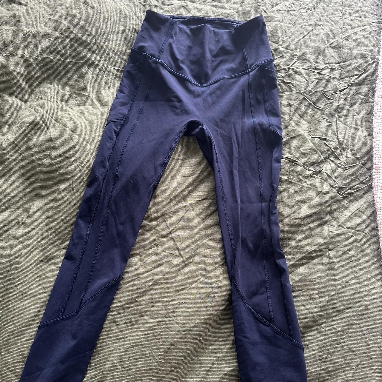 Lululemon mid-rise tights AU8. #lululemon #navy... - Depop