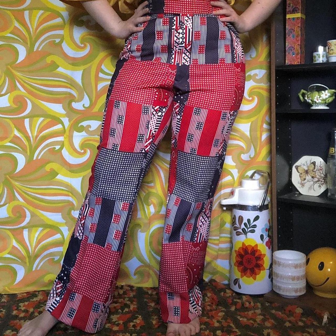 70s Novelty Ladies Print Pants