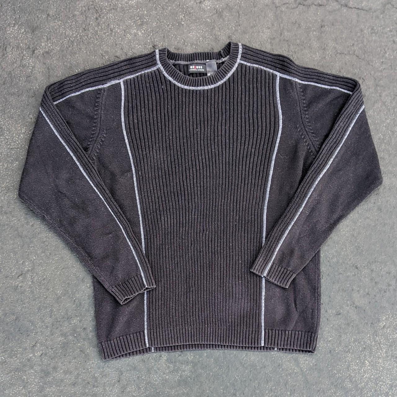 Liz Claiborne Men S Black And White Jumper Depop