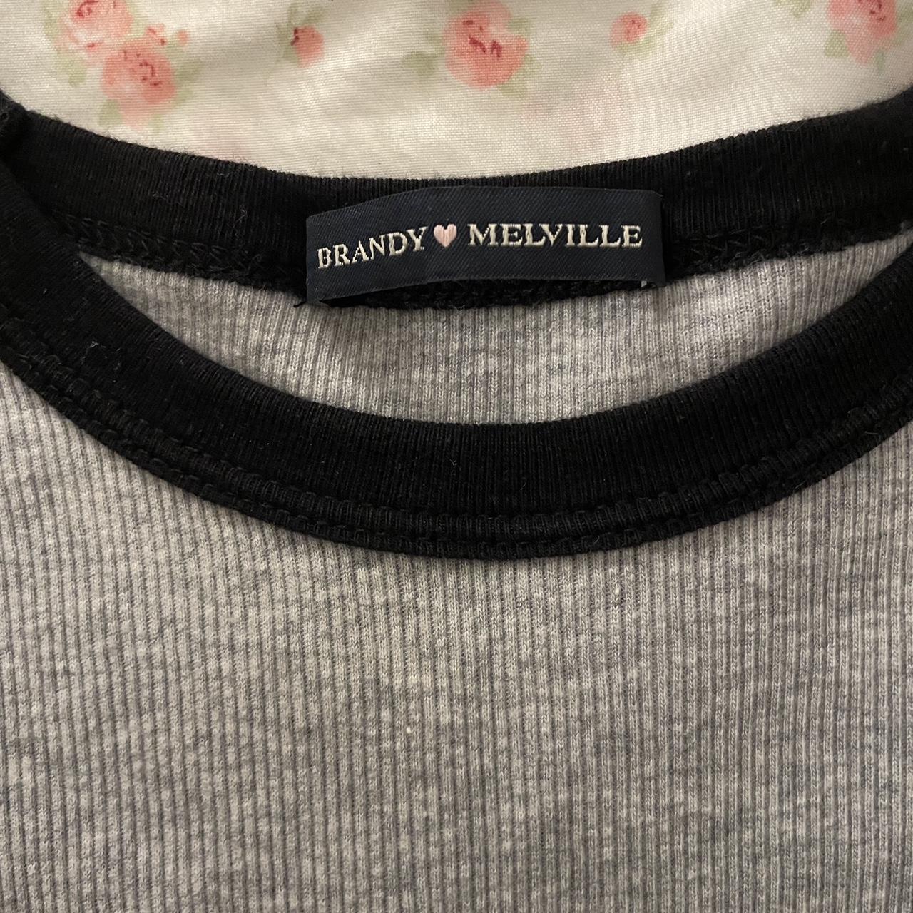 brandy melville grey baby tee!! ive only work this a... Depop