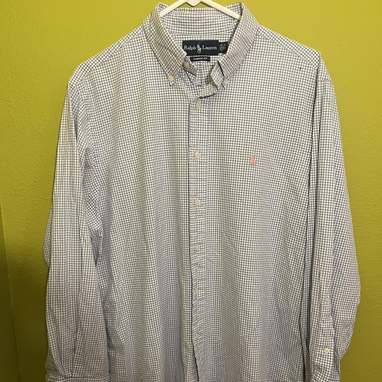 Ralph Lauren Men's White and Blue Polo-shirts | Depop