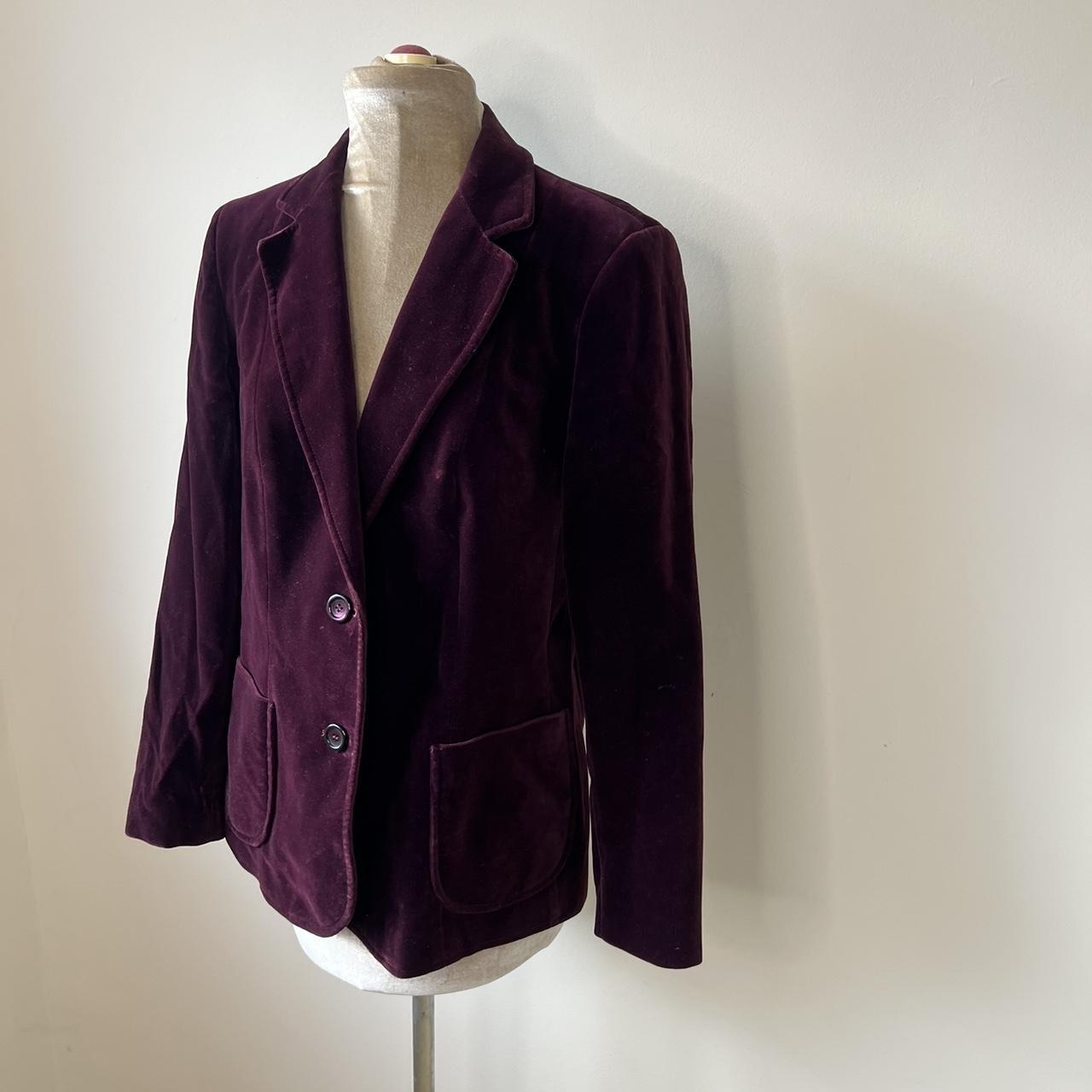 Vintage purple velvet blazer. UK 12 #velvetblazer... - Depop