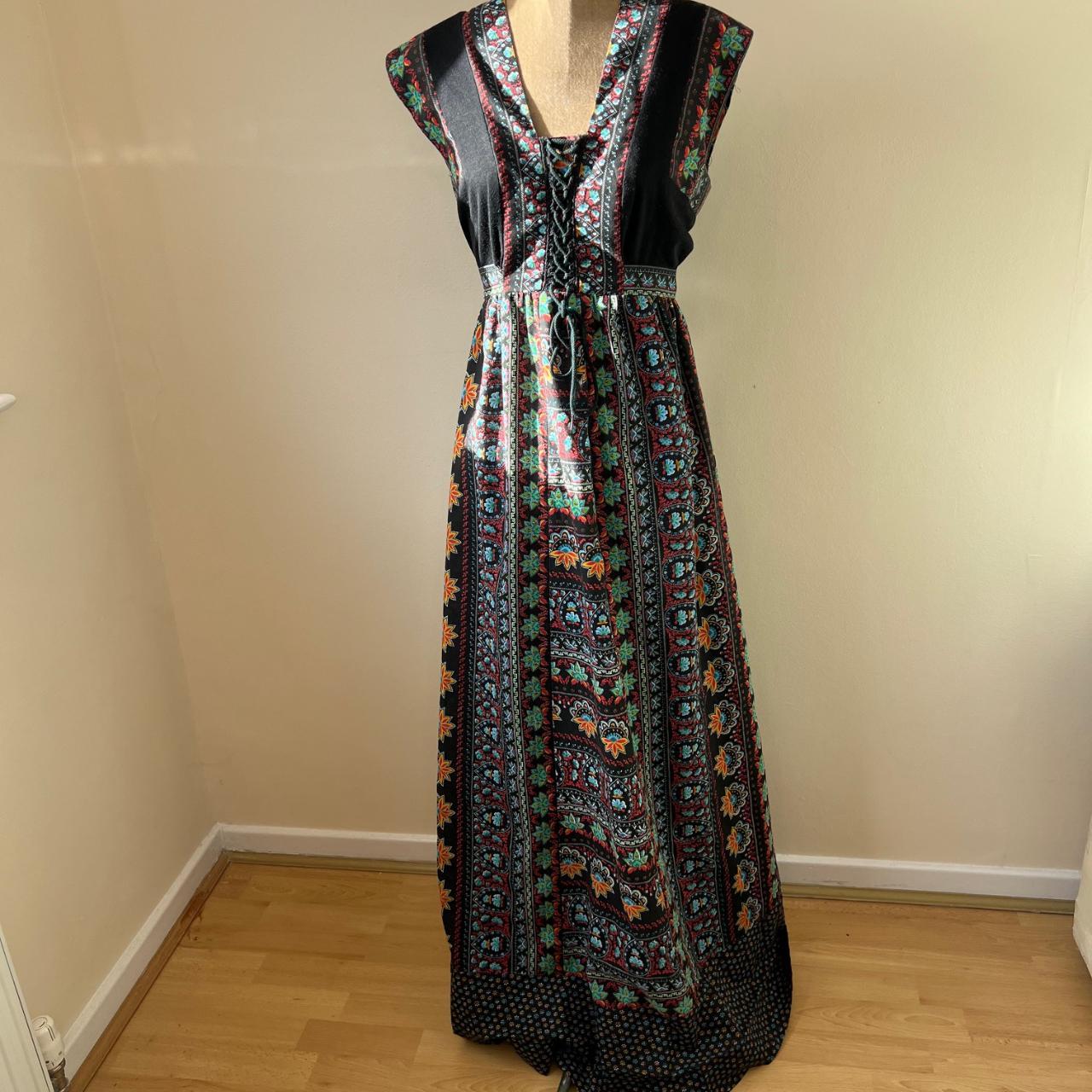A vintage 1970's handmade long prairie dress in a... - Depop