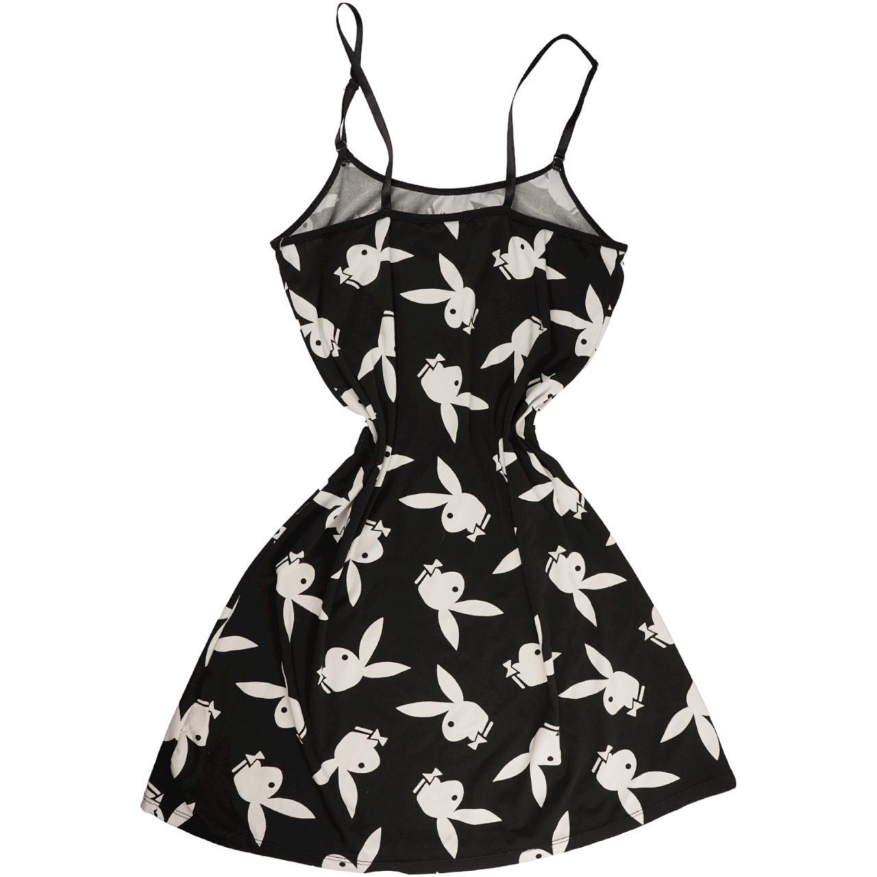 Playboy Women's Black and White Dress Depop