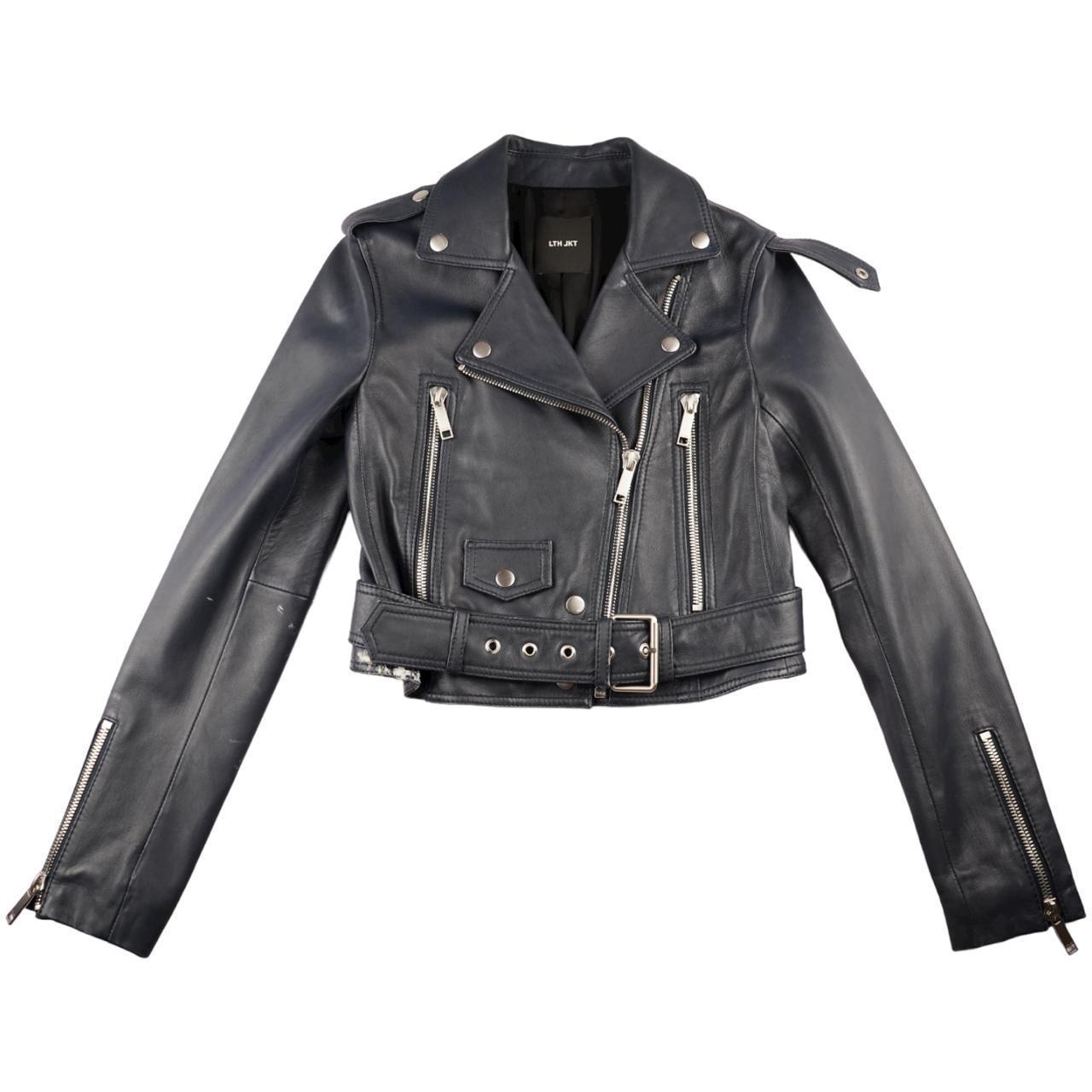 Leather Jacket Iconic grey 100% leather jacket by... - Depop